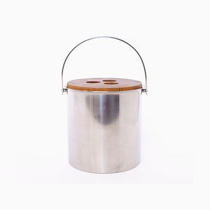 Cubitera de teca y acero inoxidable de Arne Jacobsen para Stelton, años 60