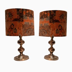 Mid-Century Brass Table Lamps, 1960s, Set of 2