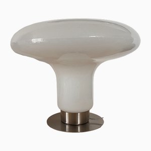 Lámpara de mesa hongo de cristal de Murano, años 80