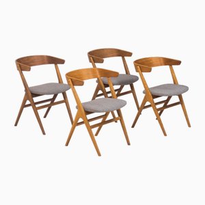 Model No. 9 Teak & Oak Dining Chairs by Helge Sibast for Sibast Møbler, Set of 4