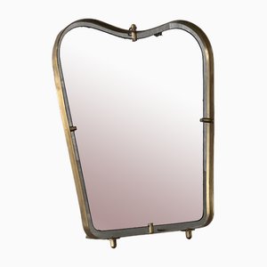Mid-Century Mirror with Brass Frame, 1950s