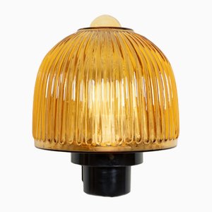 Gelbe Mid-Century Glas Wandlampe, 1960er