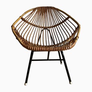 Chaise en Bambou avec Structure en Métal, Italie, 1960s