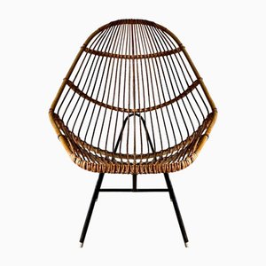 Silla italiana de bambú con respaldo alto