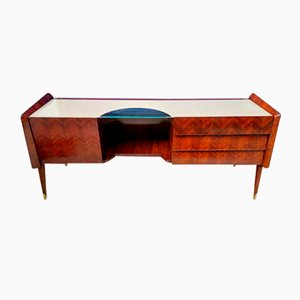 Radica Chest of Drawers with Glass Top from La Permanente Mobili Cantù, Italy, 1950s