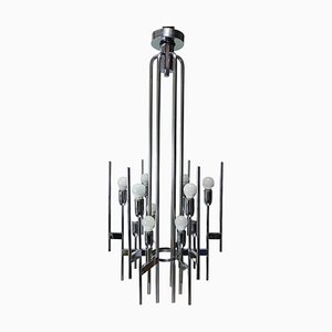 Lustre chromé attribué à Gaetano Sciolari, Italie, 1960