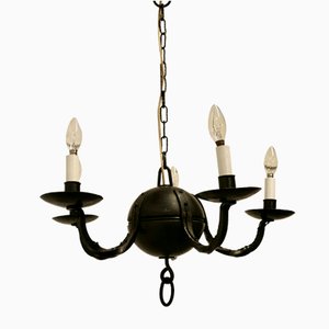 Gothic Iron and Wood Chandelier, 1920s