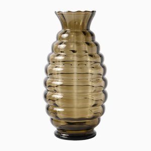 Vase Art Déco en Verre Optique de Doyen, 1930s