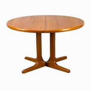 Danish Round Teak Dining Table with Extensions, 1982