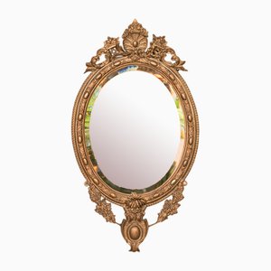 French Ornate Wall Mirror in Gilt Gesso, Bevelled Glass, 1900s