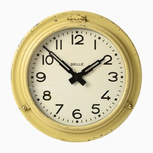 Horloge Murale Industrielle Art Déco de Brillié, 1930s