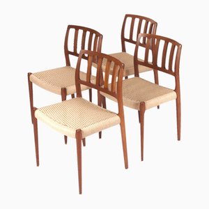 Chaises de Salle à Manger Modèle No. 83 par Niels Möller, Danemark, 1960s, Set de 4