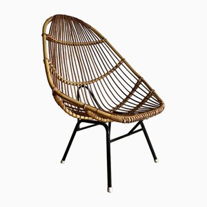 Italienischer Stuhl mit hoher Rückenlehne aus Bambus, 1960er