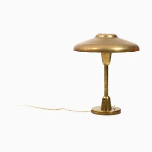 Lampada da tavolo in ottone di Lyfa, Danimarca, anni '50