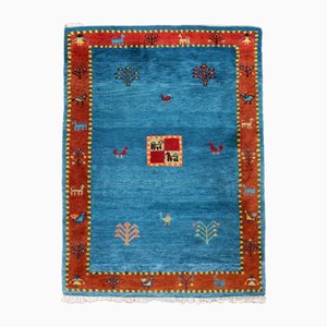 Middle Eastern Gabbeh Hand-Knotted Wool Rug, 1980s