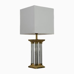 Hollywood Regency Table Lamp in Brass and Acrylic Glass, 1970s