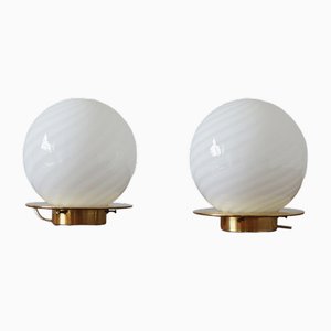Italian Ball Table Lamps in the style of Venini, Set of 2