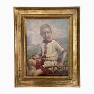 Julius von Kreyfelt, Portrait of a Boy, 1920, Oil on Canvas, Framed
