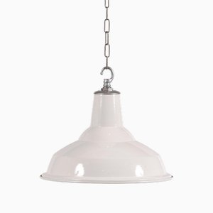 Industrial Pendant in White Enamel by Benjamin Electric