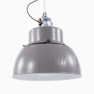 Polish Factory Ceiling Light in Prismatic Glass