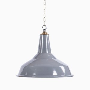 Large Grey Enamel Industrial Light by Benjamin Electric