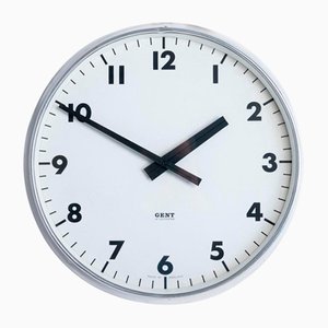 Grande Horloge d'Usine en Aluminium Poli par Gent of Leicester