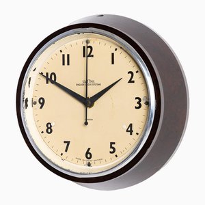 Reloj de fábrica pequeño de baquelita de Smiths English Clock Systems