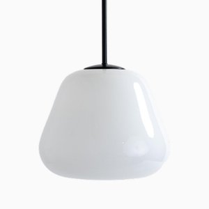 Grande Lampe à Suspension Trapèze en Opaline par Falks