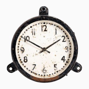 Small Vintage Industrial Cast Iron Wall Clock by Smiths