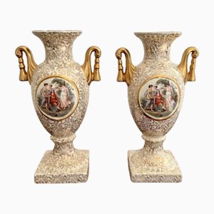 Antique Victorian Vases, 1890, Set of 2