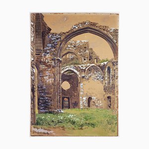 Otto Günther-Naumburg, Le rovine della chiesa di San Clemente a Visby, Svezia, 1900, Guazzo e inchiostro