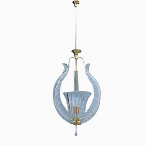 Lámpara colgante de cristal de Murano atribuida a Barovier, años 50