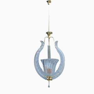 Murano Glass Pendant Light attributed to Barovier, 1950s