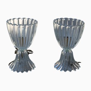 Table Lamps in Murano Glass attributed to Barovier, 1950s, Set of 2