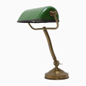 Böhmische Art Deco Banker Lampe, 1930er