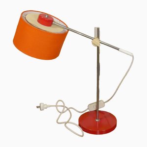 Lámpara de mesa en rojo naranja, años 70