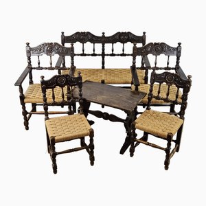 Renaissance-Style Wooden Chairs, 1920s, Set of 6