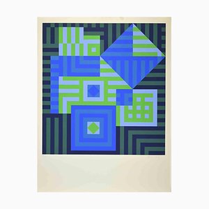 Victor Vasarely, composición abstracta, serigrafía, años 80