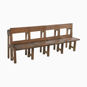 Vintage Wooden Theater Bench