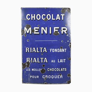 Plato de chapa Menier esmaltado chocolate