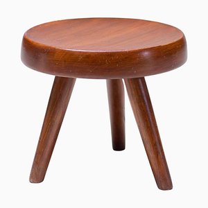 Mahogany Berger Stool from Charlotte Perriand, 1960s