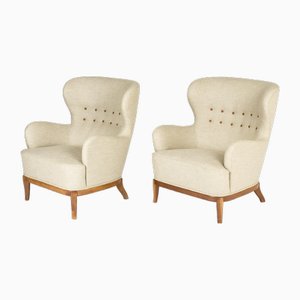 Mid-Century Lounge Chairs by Carl-Axel Acking, 1940s, Set of 2