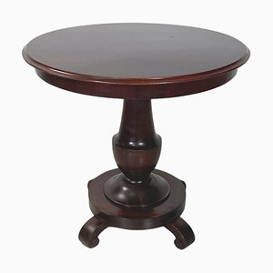 Italian Walnut Round Wood Dining Table, 1800s