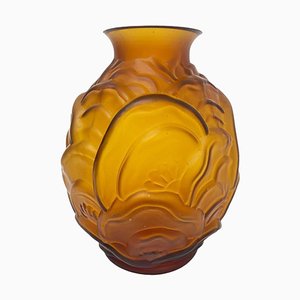 Art Deco Scailmont Glass Vase attributed to Charles Catteau, Belgium, 1930s