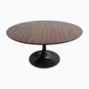 Table d'Appoint Ronde Tulipe Arkana avec Plateau en Palissandre