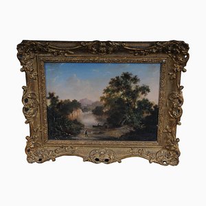 Romantic Artist, Landscape, Oil Painting, 19th Century, Framed