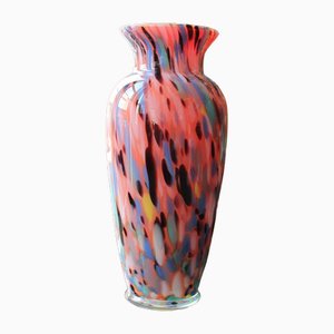 Vase en Verre de Murano Polychrome Rose et Bleu