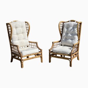 Word-of-the-Way Bamboo Armchairs in the style of Vivaï Del Sude, 1960s, Set of 2