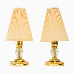 Bakalowits Table Lamps with Fabric Shades, Vienna, 1950s, Set of 2