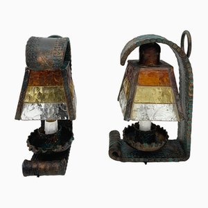 Lámparas de mesa Longobard de cristal de Murano, años 60. Juego de 2